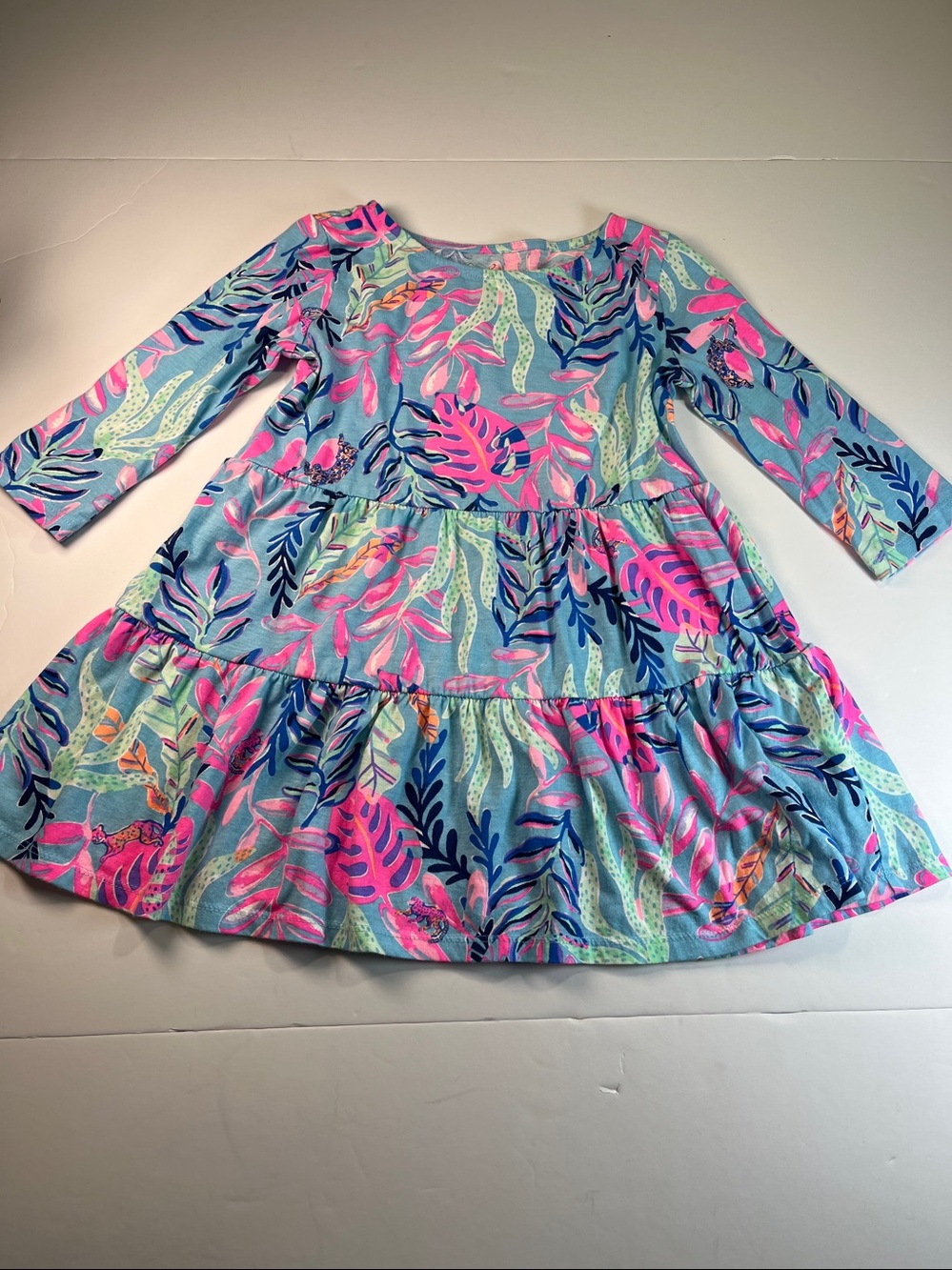 Girls Lilly Pulitzer long sleeve cotton dress Sz S - 4/5